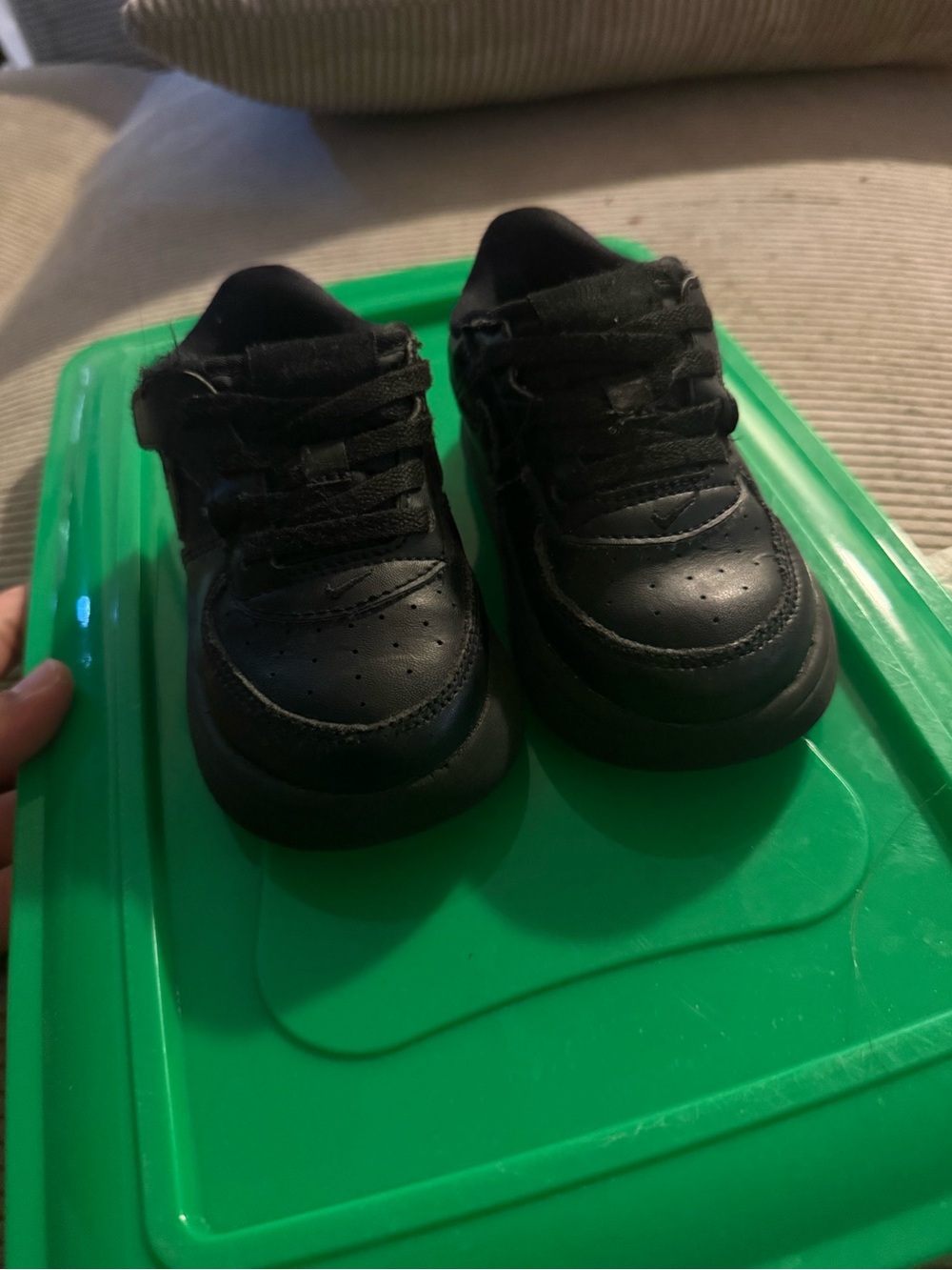 Kids Black Athletic Sneakers - Casual Everyday Shoes - Picture 1 of 4